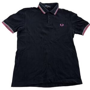 Fred Perry Polo Shirt Mens Small M3600 Short Sleeve Classic Twin Tipped Tennis